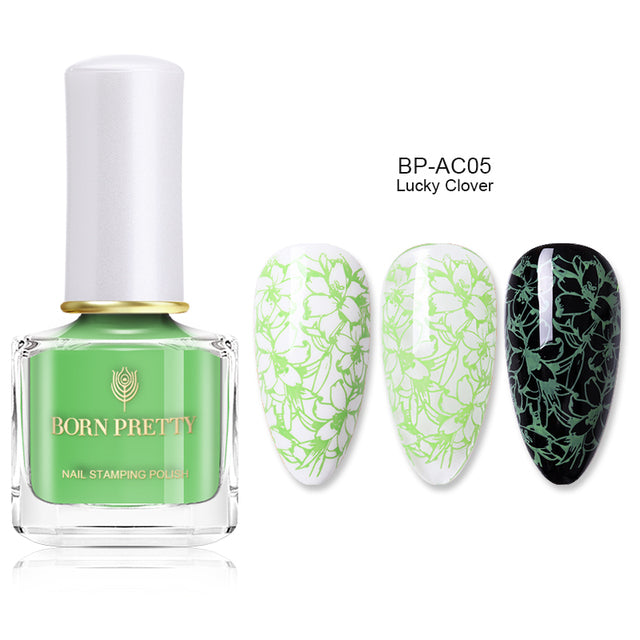BORN PRETTY 7ml 48 Colors Nail Stamping Polish Nail Art Varnish with Peel Off Nail Latex Black White Colorful Stamp Polish