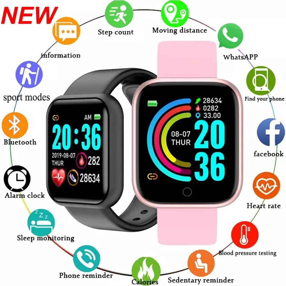 Y68 Smart Watch Männer Armbanduhren Smartwatch Elektronische Uhr Fitness Monitor Männer Geschenk Reloj inteligente für Huawei Relogio SB001 - wirbe-welt.shop