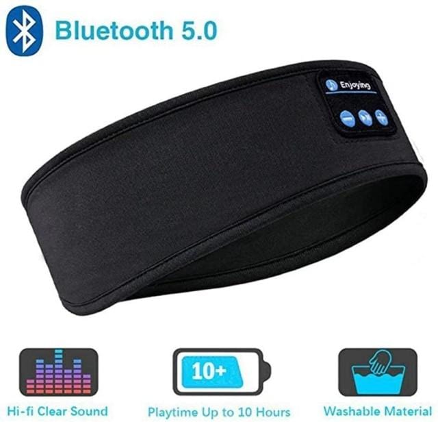 Bluetooth Schlafkopfhörer Sport Stirnband Dünne Weiche Elastische Bequeme Drahtlose Musik Kopfhörer Augenmaske für Seitenschläfer - wirbe-welt.shop