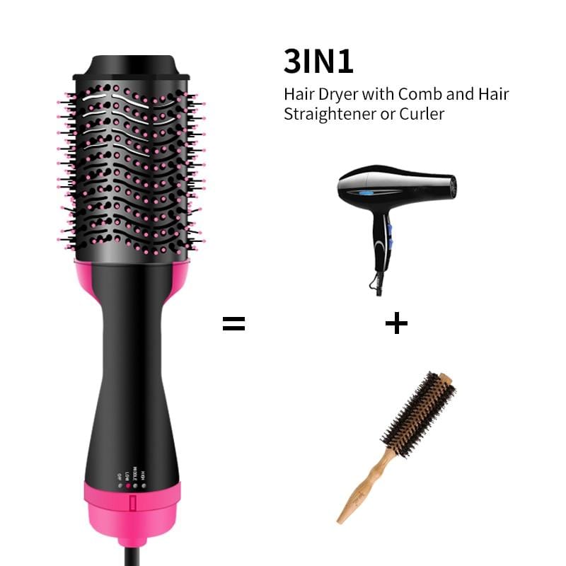 One Step Hair Dryer Electric Hot Air Brush Multifunctional Negative Dryer brush Negative Ion Generator Hair Straightener Curler - wirbe-welt.shop