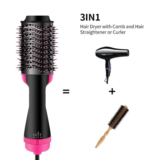 One Step Hair Dryer Electric Hot Air Brush Multifunctional Negative Dryer brush Negative Ion Generator Hair Straightener Curler - wirbe-welt.shop