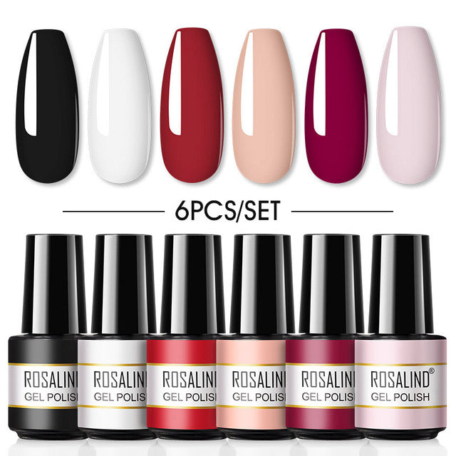 ROSALIND 7ML Gel Nail Polish Set 4/6PCS Vernis Semi Permanent Nail Polish Kit Summer Series Hybrid Varnishes All For Manicure