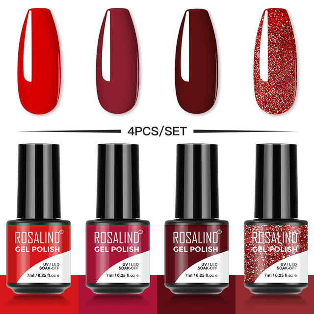 ROSALIND 7ML Gel Nail Polish Set 4/6PCS Vernis Semi Permanent Nail Polish Kit Summer Series Hybrid Varnishes All For Manicure