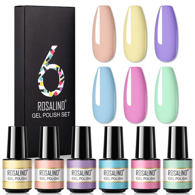 ROSALIND 7ML Gel Nail Polish Set 4/6PCS Vernis Semi Permanent Nail Polish Kit Summer Series Hybrid Varnishes All For Manicure