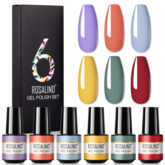 ROSALIND 7ML Gel Nail Polish Set 4/6PCS Vernis Semi Permanent Nail Polish Kit Summer Series Hybrid Varnishes All For Manicure