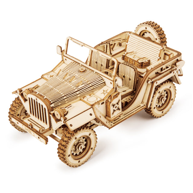 Holzmodelle - fahrbare DIY Bastel Modelle Zug, Rennwagen, Lastwagen, Jeep