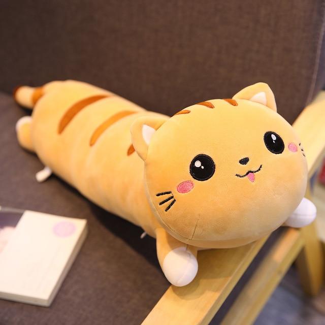 130 cm süße weiche lange Katze Kissen Plüschtiere gefüllt Pause Büro Nickerchen Kissen Bett Schlafkissen Wohnkultur Geschenk Puppe für Kinder Mädchen - wirbe-welt.shop