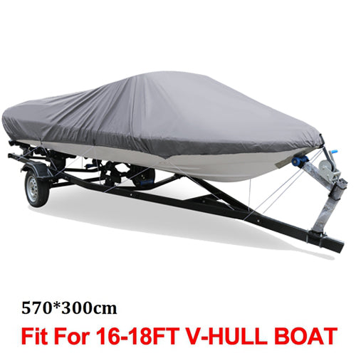 210D Fabric Trailerable Boat Cover 14-22ft Waterproof Anti-UV Protector Fishing Speedboat V-shape Canvas For Boat Cover Tent