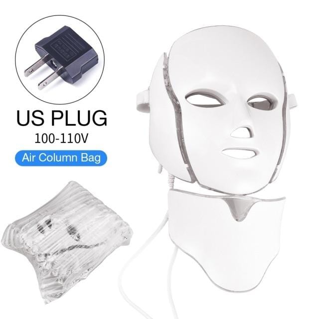 Foreverlily 7 Colors Light LED Facial Mask With Neck Skin Rejuvenation Face Care Treatment Beauty Anti Acne Therapy Whitening - wirbe-welt.shop
