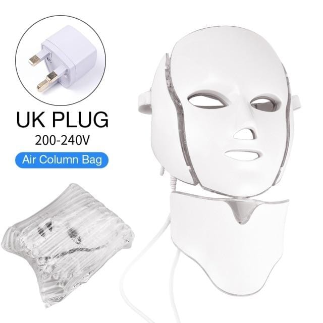Foreverlily 7 Colors Light LED Facial Mask With Neck Skin Rejuvenation Face Care Treatment Beauty Anti Acne Therapy Whitening - wirbe-welt.shop