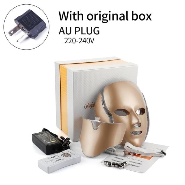 Foreverlily 7 Colors Light LED Facial Mask With Neck Skin Rejuvenation Face Care Treatment Beauty Anti Acne Therapy Whitening - wirbe-welt.shop