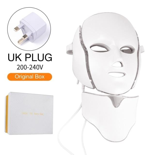 Foreverlily 7 Colors Light LED Facial Mask With Neck Skin Rejuvenation Face Care Treatment Beauty Anti Acne Therapy Whitening - wirbe-welt.shop