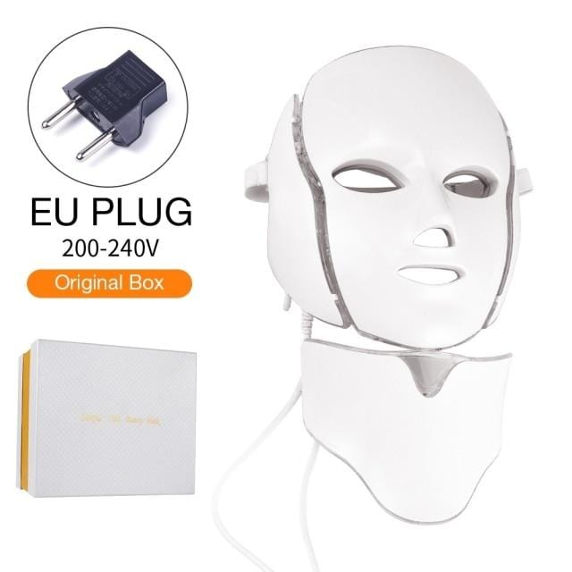 Foreverlily 7 Colors Light LED Facial Mask With Neck Skin Rejuvenation Face Care Treatment Beauty Anti Acne Therapy Whitening - wirbe-welt.shop