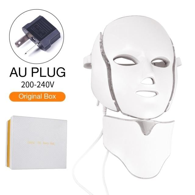 Foreverlily 7 Colors Light LED Facial Mask With Neck Skin Rejuvenation Face Care Treatment Beauty Anti Acne Therapy Whitening - wirbe-welt.shop