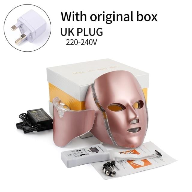 Foreverlily 7 Colors Light LED Facial Mask With Neck Skin Rejuvenation Face Care Treatment Beauty Anti Acne Therapy Whitening - wirbe-welt.shop