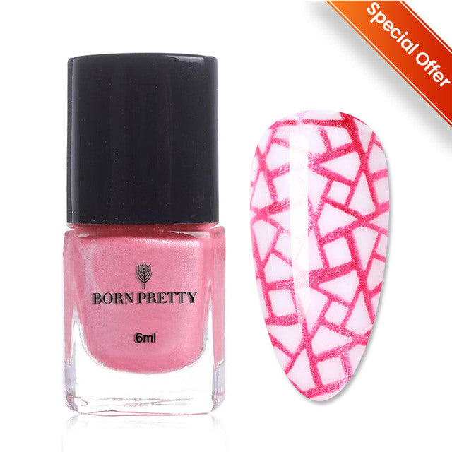 BORN PRETTY 7ml 48 Colors Nail Stamping Polish Nail Art Varnish with Peel Off Nail Latex Black White Colorful Stamp Polish