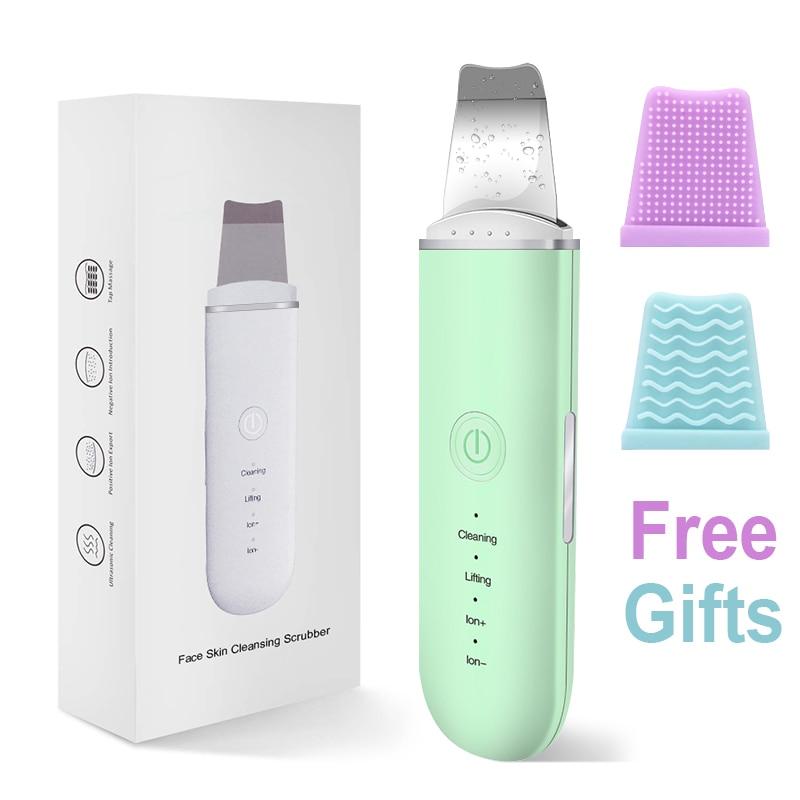 Ultrasonic Skin Scrubber Vibration Face Spatula Blackhead Remover Facial Scrubber Shovel Clean Cavitation Peeling Facial Lifting - wirbe-welt.shop