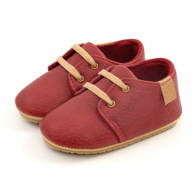 Retro Baby Schuhe aus Leder - stylische Leder Moccasins für Kinder