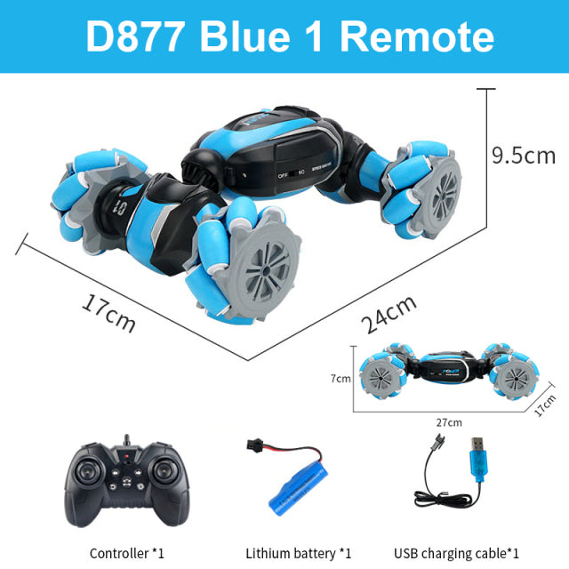D876 1:16 4WD RC Car Radio Gesture Induction Music Light Twist High Speed Stunt Remote Control off Road Drift Vehicle Car Model