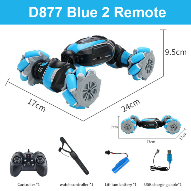 D876 1:16 4WD RC Car Radio Gesture Induction Music Light Twist High Speed Stunt Remote Control off Road Drift Vehicle Car Model