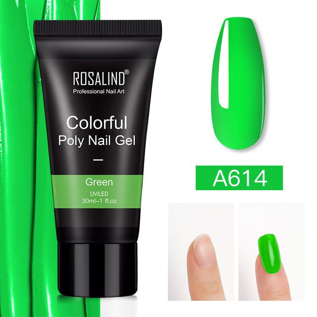 ROSALIND Pure Color Poly Nail Polish Gel Acrylic Extension Semi Permanent Crystal Jelly Art Design Extension Glue 15ML/30ML