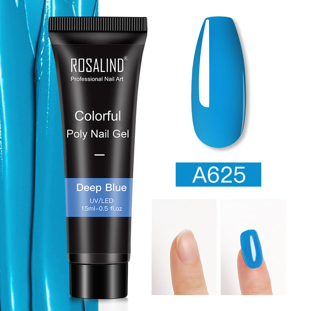 ROSALIND Pure Color Poly Nail Polish Gel Acrylic Extension Semi Permanent Crystal Jelly Art Design Extension Glue 15ML/30ML