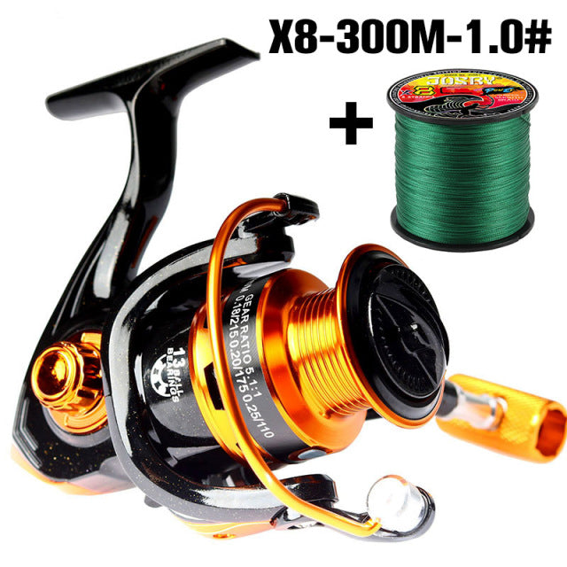 JOSBY NEW Fishing Reel Movement 1000~7000 Series 13 BB Accessories Metal Spool Spinning Wheel For Sea Saltwater Carp Pesca