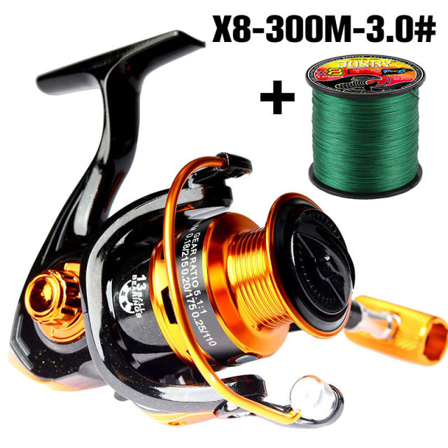 JOSBY NEW Fishing Reel Movement 1000~7000 Series 13 BB Accessories Metal Spool Spinning Wheel For Sea Saltwater Carp Pesca