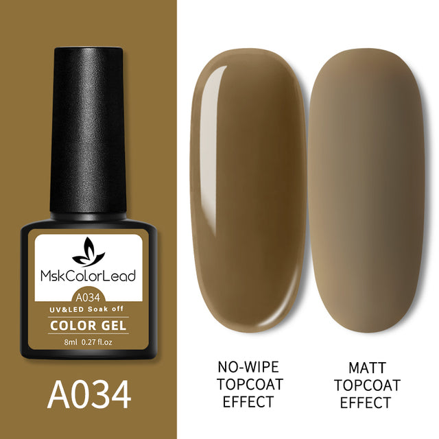 Msk Color Lead Nail Gel Polish 60 Colors Nail Gel 8ML For Baking Nail Art Manicure Semi Permanent Top Coat UV LED Gel Varnish