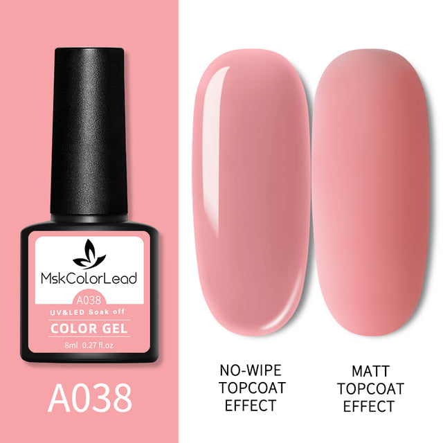 Msk Color Lead Nail Gel Polish 60 Colors Nail Gel 8ML For Baking Nail Art Manicure Semi Permanent Top Coat UV LED Gel Varnish