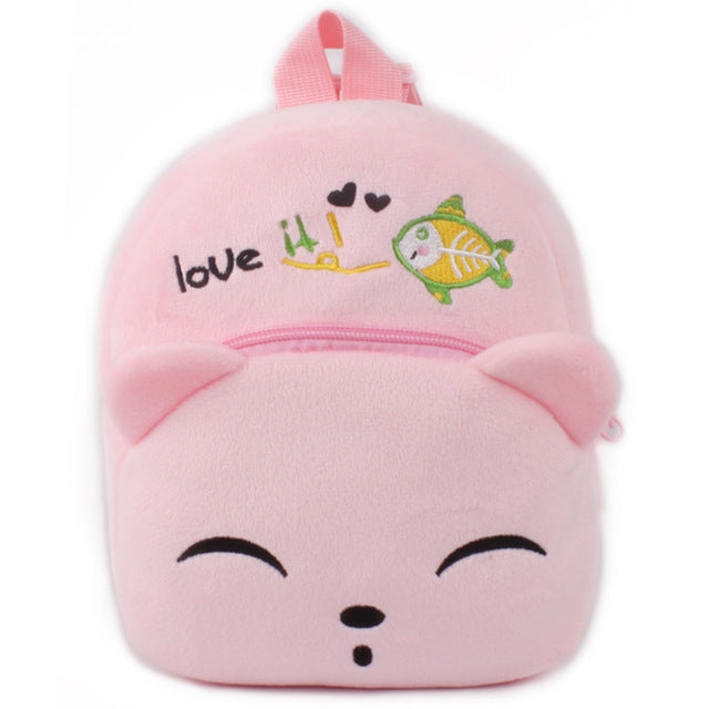 Rucksack für Schüler und Kindergärtner - Plüsch Rucksack mit Tiermotiven