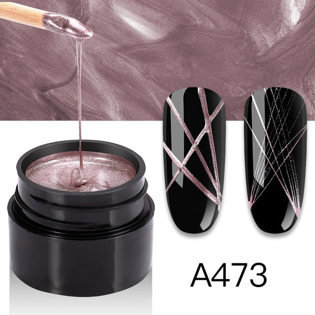 ROSALIND Spider Line Nail Polish Gel Spider UV Paint Gel Hybrid Varnishes Luminous Web Stickers Soak Off Top Coat For Manicure