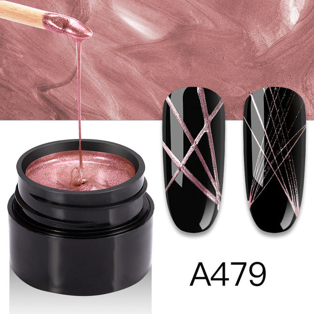 ROSALIND Spider Line Nail Polish Gel Spider UV Paint Gel Hybrid Varnishes Luminous Web Stickers Soak Off Top Coat For Manicure
