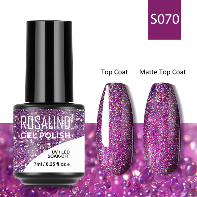 ROSALIND 7ML Gel Nail Polish Colorful Glitter UV Nail Gel Vernis Semi Permanent Gel For Manicure Soak off Varnishes Nail Art