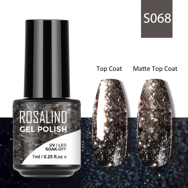 ROSALIND 7ML Gel Nail Polish Colorful Glitter UV Nail Gel Vernis Semi Permanent Gel For Manicure Soak off Varnishes Nail Art