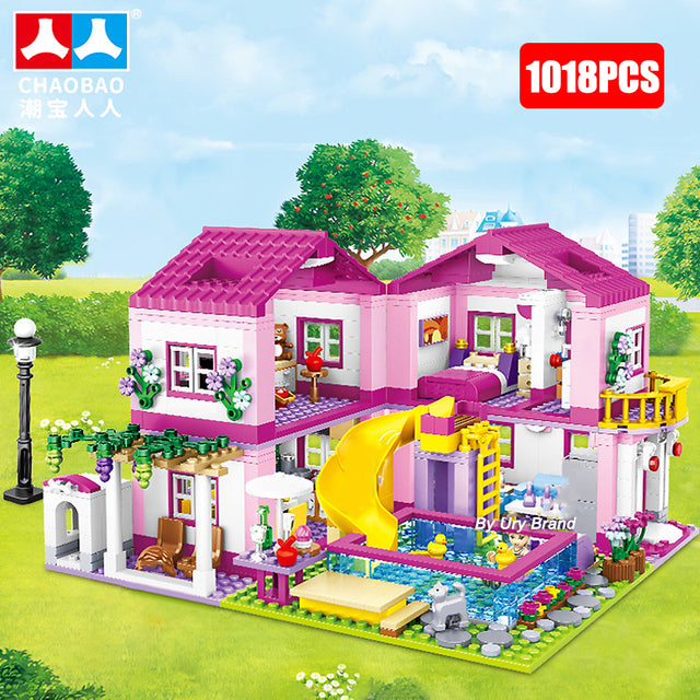 Kinder Spielzeug Stadthaus, Sommervilla - Lego Kompatibel