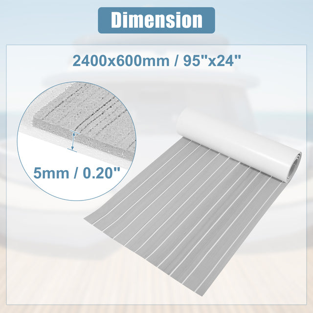 X Autohaux EVA Decking Sheet Mat Non-Slip Self-Adhesive for Boat Yacht Marine Deck Pad RV Car Trunk Flooring Carpet 2400x600x5mm