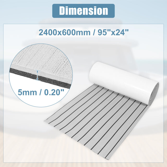 X Autohaux EVA Decking Sheet Mat Non-Slip Self-Adhesive for Boat Yacht Marine Deck Pad RV Car Trunk Flooring Carpet 2400x600x5mm