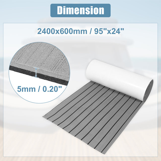 X Autohaux EVA Decking Sheet Mat Non-Slip Self-Adhesive for Boat Yacht Marine Deck Pad RV Car Trunk Flooring Carpet 2400x600x5mm