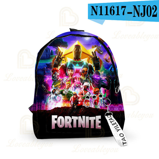 FORTNITE Rucksack fürs neue Schuljahr - mit Schlüsselanhänger - Rucksack für Schüler