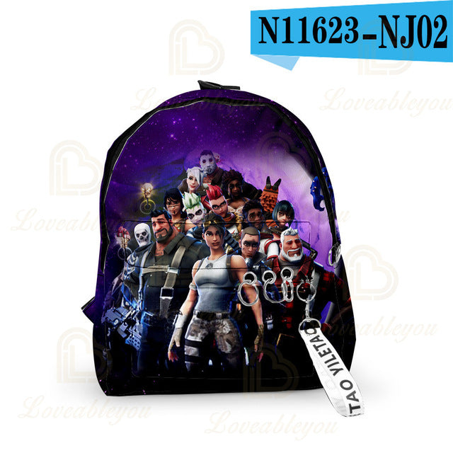 FORTNITE Rucksack fürs neue Schuljahr - mit Schlüsselanhänger - Rucksack für Schüler