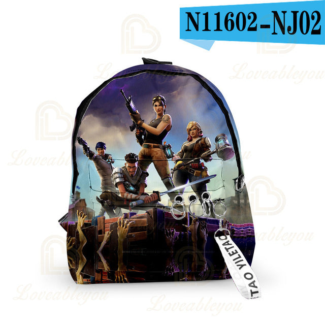FORTNITE Rucksack fürs neue Schuljahr - mit Schlüsselanhänger - Rucksack für Schüler