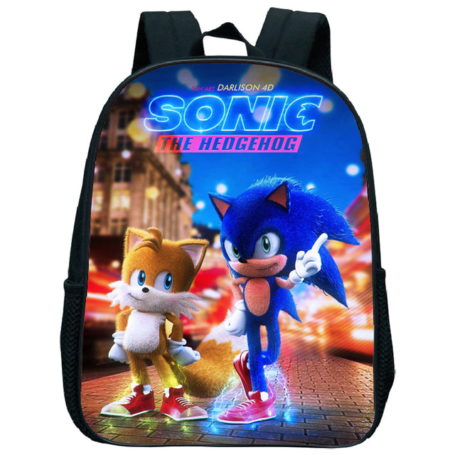 17 Inch Kids Sonic Backpack Cute Toddler Kindergarten Bags Children School Bookbags Daily Rucksack Boys Girls Gift Knapsack