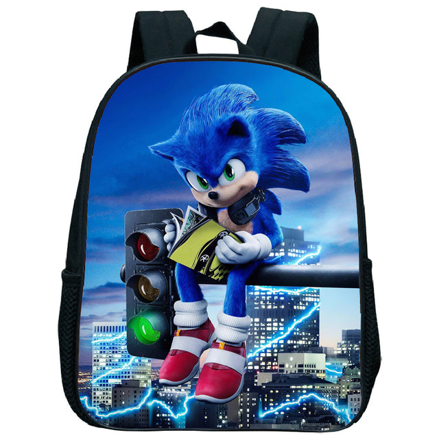 17 Inch Kids Sonic Backpack Cute Toddler Kindergarten Bags Children School Bookbags Daily Rucksack Boys Girls Gift Knapsack