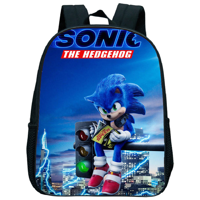 17 Inch Kids Sonic Backpack Cute Toddler Kindergarten Bags Children School Bookbags Daily Rucksack Boys Girls Gift Knapsack