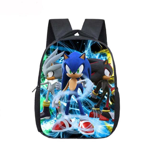 17 Inch Kids Sonic Backpack Cute Toddler Kindergarten Bags Children School Bookbags Daily Rucksack Boys Girls Gift Knapsack